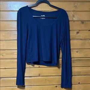 Women's Navy Long Sleeve Top